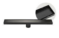 Трап нерж. линейный вертикальный 500*68/100 мм крышка литая- графит, сух затвор  САНАКС